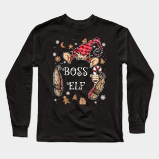 Funny Boss Elf Christmas Costume Long Sleeve T-Shirt